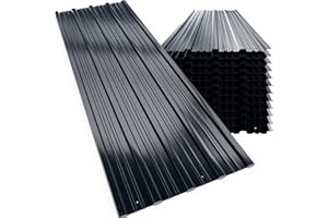 GARDEBRUK 12x Lamiere Zincate Profilate 129cm x 46cm = 7m² Lastre Trapezoidali Pannelli Copertura in Metallo Tetto Tettoia Lamiera Grecata Onduline Antracite