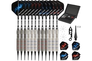 Rose Kuli Flecha punta de plástico dardos 12 unidades 18 g Flechas electrónicas con 20 aletas y 50 puntas, juego de flechas adecuado para blanco electrónico