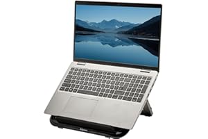 Fellowes Support PC Portable Everyday – Noir – 7 hauteurs réglables – pour Maison, Bureau & Travail Hybride – Portable & Ergonomique – Écrans Jusqu’à 17", Max 4 kg