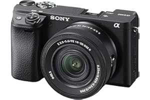 ‎SONY Sony Alpha 6400 bezlusterkowiec APS-C z obiektywem 16–50 mm, 24,2 MP, AF na oko w czasie rzeczywistym, wideo 4K, AF 0,02 s, odchylany ekran — idealny do vlogowania, podróży i tworzenia treści