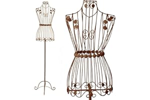 PrimoLiving Metall Schneiderpuppe Bella Donna in Antikbraun - Vintage Kleiderpuppe - ideal als weibliche Schaufensterpuppe oder Kleiderständer - P-00243