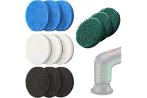 MELLBREE Accesorio para Bosch Universal Brush, 12 unidades de almohadillas de limpieza de batería, 3 almohadillas de cocina, 3 almohadillas de alto rendimiento, compatible con Bosch Home/Garden 6033