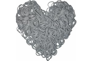 Yowamho 900 Silver Rubber Band with 24 S-clips and 1 Small Crochet, Elastic.
