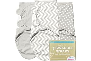 Juicy Bumbles Koc do przewijania w wieku 0-3 miesięcy, 100% bawełna, owijka dla noworodka, zestaw 3 sztuk, niezbędne dla noworodka, chłopca i dziewczynki