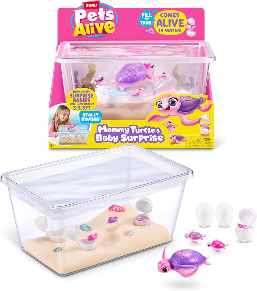 Pets Alive Zuru'dan Mommy Turtle Surprise robot oyuncağı, kaplumbağa