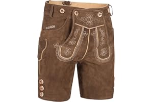 PAULGOS Herren Trachten Lederhose + Träger, Echtes Leder, Kurz in 3 Farben Gr. 44-60 HK2