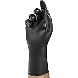 Ansell MICROFLEX® 93-862 Einweg-Nitrilhandschuhe für Mechaniker, Automobilindustrie, Sanitär, Schwarz, Größe L, 100 Stück