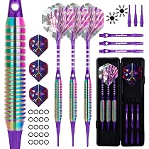 Fléchettes Professionnelles 21g Avec Pointe Plastique - Lot De 3 - Boîte Rangement - Jaune