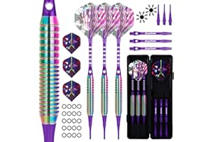 MageRabbit Dartpfeile mit kunststoffspitze für elektronische dartscheibe,18 Gramm Profi Softdarts Dartpfeil mit Schäfte+extra Dart-Flügel,dartpfeile Plastic mit Extra Dartpfeil Spitzen
