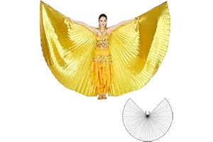 Wuchieal Bauchtänzerin Isis Wings Halloween Darstellende Angel Wings für Carnival Einschließlich Stöcke Tasche
