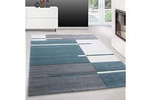 Teppium Tappeto per Soggiorno 120 x 170 cm Blu- Design Moderno Rettangolare Tappeto a Pelo Corto per Cucina, Sala da Pranzo e Camera da Letto, Extra Morbido e Facile da Pulire
