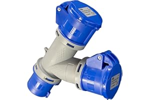 ELETTROWATT - Adattatore Sdoppiatore Industriale Spina CEE IP44, 2 Prese CEE IP44