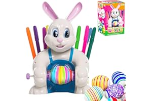 JOYIN Motorized Easter Egg Decorator Kit, Bunny Egg Spinner Decorating Machine with 10 Colorful Non-Toxic Markers, DIY Craft Egg Painting Decoration Set Easter Toy Gift for Kids