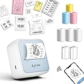 SEZNIK Mini Wireless Monochrome Home Inkjet Printers, Inkless, Bluetooth, Portable Pocket Printer, Compatible with Android, i