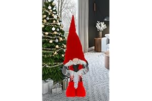 ‎KAMACA KAMACA Deko WICHTEL mit Teleskop-Beinen bis zu 80 cm hoch tolle Dekoidee in Winter Weihnachten (Teleskop Wichtel rot mit grauem Herz 80 cm)