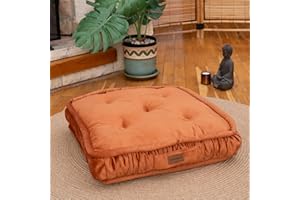 ‎DEKORIST Dekorist Bodenkissen, Cozy Sitzkissen Boden, Dekorative Boden Kissen Quadrat, Weich Dicker Stuhlkissen, Meditationskissen, Yogakissen, Ibiza, 12cm höhe, 56x56 cm, Terrakotta