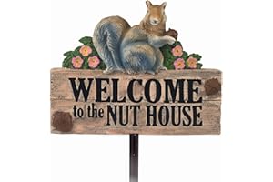 Spoontiques - Paletto da giardino scoiattolo - Decorazione da giardino - Palo decorativo per prato e cortile - multicolore