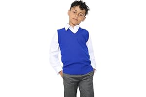 Nawal's Boys Knitted Tank Top V Neck Sleeveless Jumper School Uniform Smart & Comfortabl