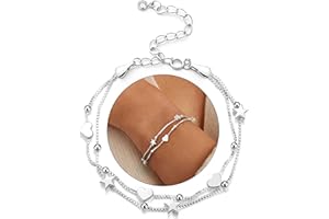 CASSIECA Bransoletka damska ze srebra wysokiej próby 925, bransoletka z koralikami, motylem, gwiazdą, sercem, bransoletka przyjaźni, prezent dla kobiet, przyjaciółki, mamy