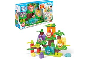 Mega Bloks First Builders Groupe Musical de la Jungle, sons d'animaux, jeu de blocs de construction, 60 pièces, jouet pour bébé et enfant de 1 à 5 ans, GGG11