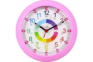 Kiddus Reloj de Pared Pedagógico Infantil para Niña, Niño. Analógico y Silencioso. Aprende la Hora con Nuestro Fácil Sistema Time Teacher. Ejercicios Incluídos. Diseñado en Barcelona