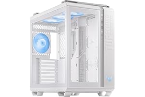 ASUS TUF Gaming GT502 Plus WT ATX Mid Tower Gaming Case Dual Chamber Design, Independent Cooling Zones for The CPU and GPU, Tool-Free Side Panels, USB 3.2 Gen 2 Type-C Front Panel, 4 ARGB Case Fans