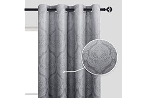DWCN Blackout Curtains Color Gradient Gradually Changed Decorative Ring Top Eyelet Window Elegance for Bedroom Livingroom Nursery Room 2 Panels,55" Wx96 L Grey