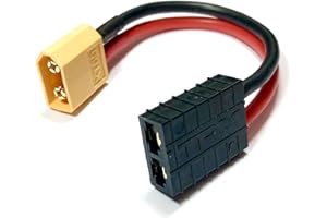 VUNIVERSUM 1 adaptateur haut de gamme XT60 mâle vers Traxxas TRX femelle 10 cm 14 AWG Câble adaptateur pour batterie LiPo, batterie LiPo, modélisme
