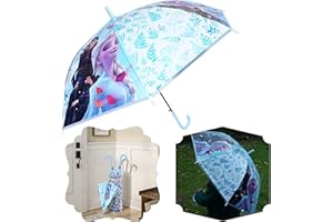 Kids Licensing SRV Hub – Parapluie transparent imprimé pour enfants à partir de 3 ans, La Reine des Neiges 2 (Classique), S, Bleu,Transparent, S, Bleu,Transparent, S, classique