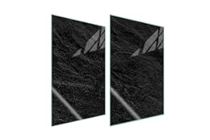 DarHaus Placa protectora de vitrocerámica 2 x 35 x 52 cm 2 piezas cocina eléctrica universal para inducción protección contra salpicaduras tabla de cortar de vidrio templado, PIZARRA