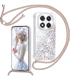 TUUTPU Handyhülle Mit Band Für Xiaomi Redmi Note 12 4G – Transparente Glitzer-Treibsand-Hülle Mit Verstellbarem Kordel-Halsband (rosa) – Stoßfest & Kratzgeschützt