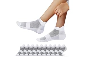 Mowenti Skarpetki męskie, damskie, 10 par bawełnianych do biegania, krótkie, oddychające skarpety