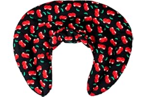 GIRAFFENLAND Cuscino del collo, cherry-black. Cuscino cervicale. Cuscino termico con semi di lino (forno, microonde)