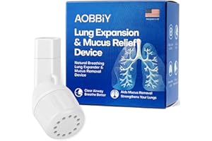Aobbiy Lung Expansion, Mucus Relief Device, Hand-Held Breathing Trainers - OPEP Therapy, Drug-Free - Helps Open Airways, Remove Mucus Effectively. Stronger & Healthier Lungs and Airway, Easy to Use