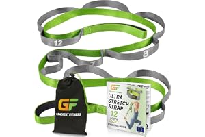 Stretchrem med 12 öglor – 2,5 cm bred | Gradient Fitness Multi-Loop Stretchrem för fysioterapi: Perfekt för rehabilitering, y