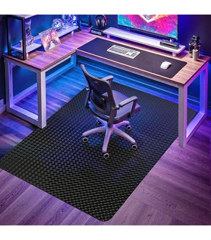 Vicwe Bureaustoelmat, 80 x 120 cm Gaming Bureaustoel Stoelmatten, Antislip en Makkelijk Schoon te Maken, Stoelmat voor Harde Vloeren (Zwart