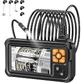 Endoscopio digitale industriale, telecamera per ispezione fognature con schermo IPS da 4,3 pollici, telecamera Snake impermeabile IP67 con 8 luci LED, cavo semirigido da 5 m