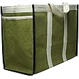 Bag2Basic (#B2B21CA L Eco Friendly Reusable Fabric Grocery Vegetable Shopping jhola Bag Heavy Canvas1pc only Large LxWxD 18x11x15 inch (Lt Green)