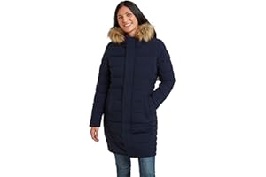 TOG 24 Firbeck Womens Ultra Warm Wind Resistant Long Padded Winter Coat with Pockets and Faux Fur Trim Hood