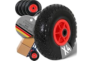 FROSAL PU Rad 260 mm 3.00-4 – pannensicheres Ersatzrad für Sackkarre und Bollerwagen – Reifenbreite ca. 75 mm – Nabenlänge 60 mm – Achse 20 mm – wartungsfrei, geruchsarm & leiser Lauf – 4er Set