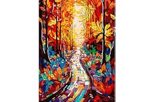 AIRDEA ForêT De Feuilles D'éRable Peinture par Numéros Adultes débutants, Acrylique Peinture Numero Adulte sur Toile, Kit de Peinture à l'huile sur Toile Bricolage avec pinceaux 30X40CM