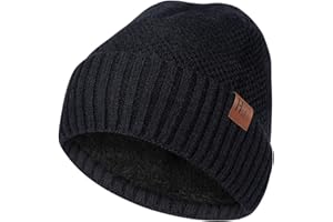HASAGEI Gorro de Punto para Hombres y Mujeres, Gorro de Invierno Transpirable con Forro Polar Suave, Gorro de Invierno Unisex