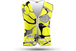 ‎REEFLEXX REEFLEXX Kinder-Fahrradweste - Stylische Warnweste mit auffälligen Farben/Mustern und starken Reflektoren - Erhöhte Sichtbarkeit im Straßenverkehr.