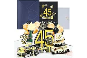 joyoldelf Tarjeta Felicitacion 45 Cumpleaños Pop Up - Tarjetas Cumpleaño Personalizada 3D, Regalos Divertidos Hombre NiñA, Incluye Sobre, Ideal Para Padre, Madre, Amigo, Novio, Novia