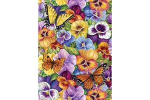 DAERLE Kit de Peinture Diamant 5D Papillon, DIY Diamond Painting Full, Kit Complet de Peinture Diamant Papillon, Fleur Peinture au Diamant Kit de Peinture Diamant Rond Strass Art Décoration Murale 30x40cm