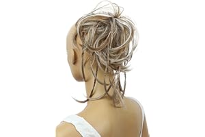 ‎CAISHA CAISHA XXL Haarteil Haargummi Daisy Dutt Hochsteckfrisuren Mit Geflochtenen Zöpfen Gewellt Kunstfaser Hitzebeständig DM17cm Hellbraun Grau Mix G27D