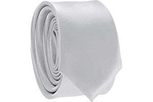 CRAVATESLIM Cravate Fine Couleur Unie - Cravate Homme Coupe Slim Moderne - 5cm à la Pointe - Accessoire Chemise pour Mariage, Cérémonie