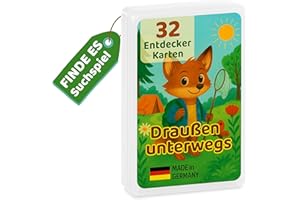 JP Journey Entdeckerkarten für Kinder ab 4 Jahren – 32 Outdoor-Aufgaben zum Forschen & Entdecken in Wald, Park & Garten I Natur-Spiel für Mädchen & Jungen I Lernspiel & Geschenk I Reiseformat im Etui