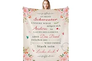 ‎G-DAKE G-dake Schwester Geschenk, Beste Schwester Kuscheldecke mit Spruch, Sinnvolles Geschenk für Schwester Geburtstagsgeschenk Geschenkideen, Flauschige Decke 150x200cm