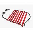 ABB INITIO Polypropylene Adjustable Grey Red Agility Ladder |Speed Ladder for Exercise| 4M Strap 8 Rungs Set
